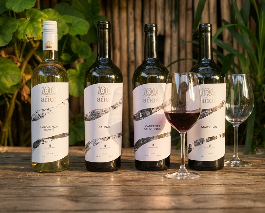 Bottle design for Giménez Méndez anniversary wine